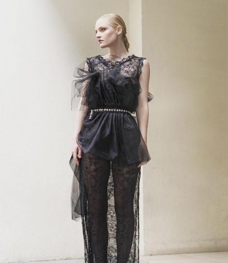 Lace evening dress